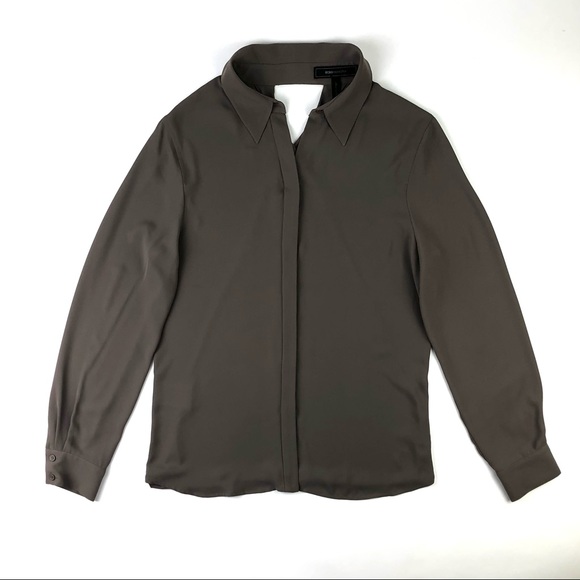 BCBGMAXAZRIA Dianna Open Back Button Down Blouse - Picture 5 of 11